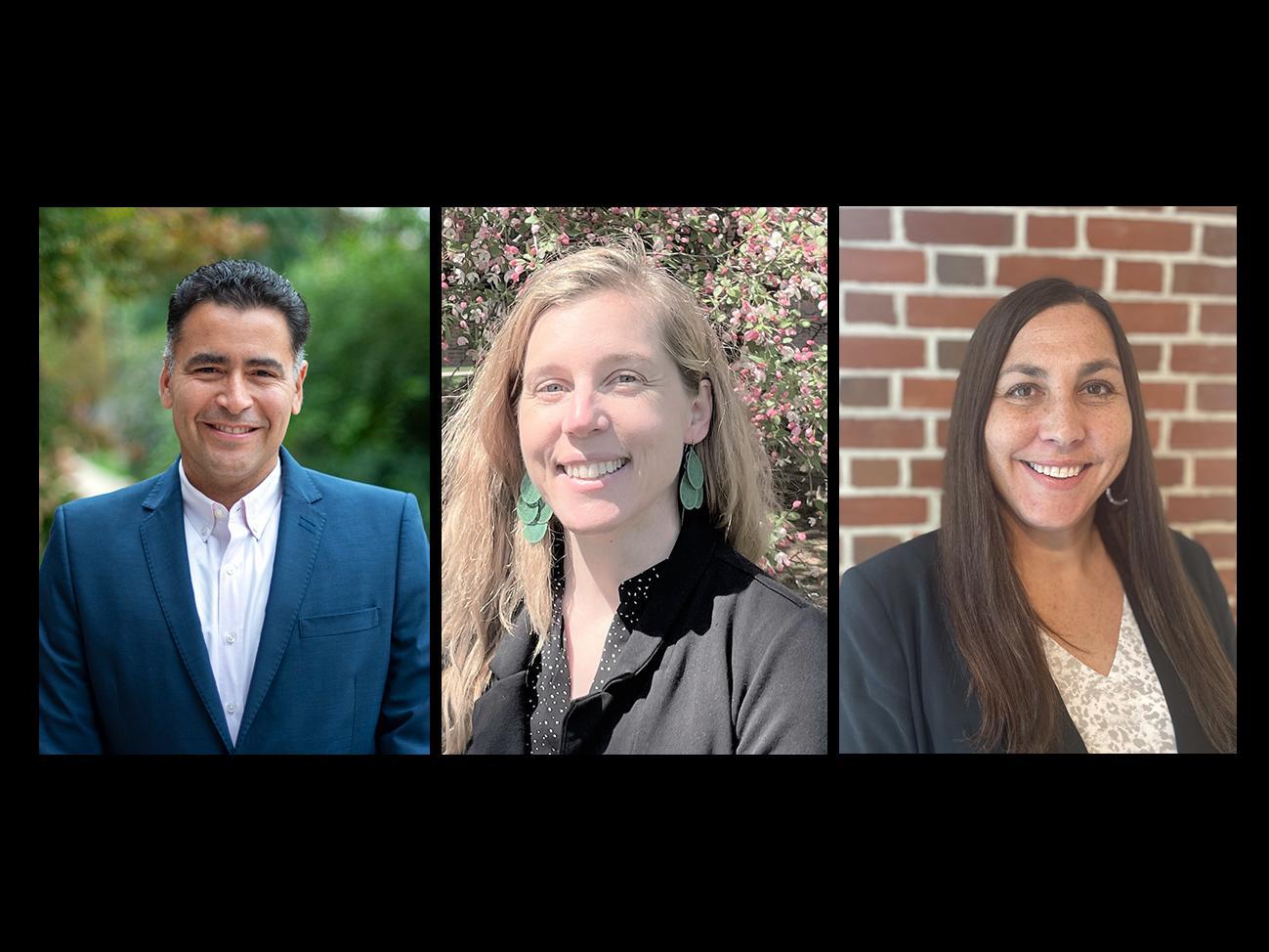 Compilation of headshots from the three named fellows.